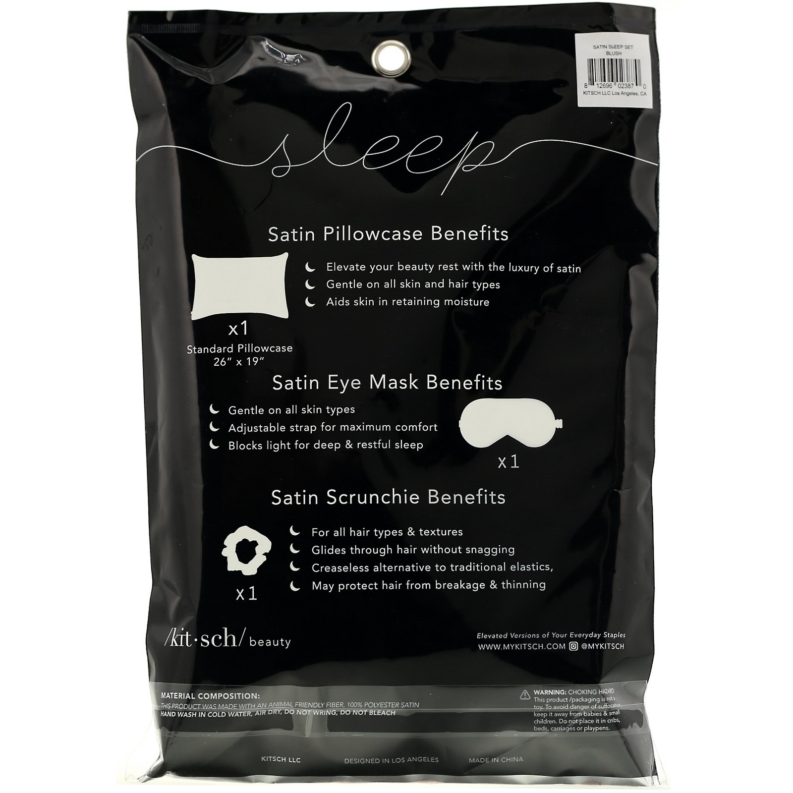Comprar Kitsch, Conjunto de Cetim para Dormir, Blush, 3 Peças - Imagem 2