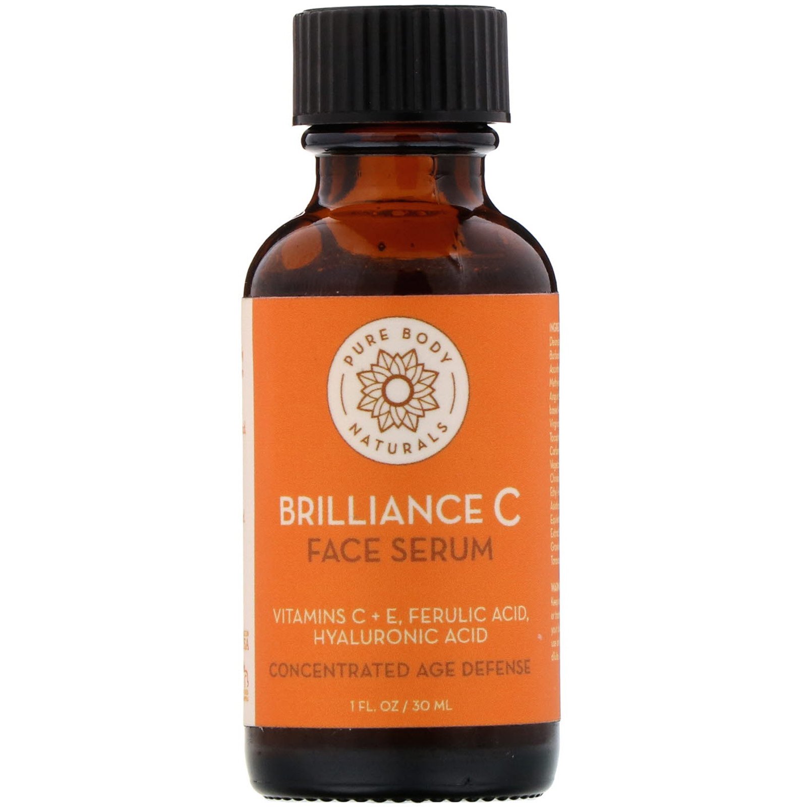 Comprar Pure Body Naturals, Serum Facial Brilliance C, 1 fl oz (30 ml)