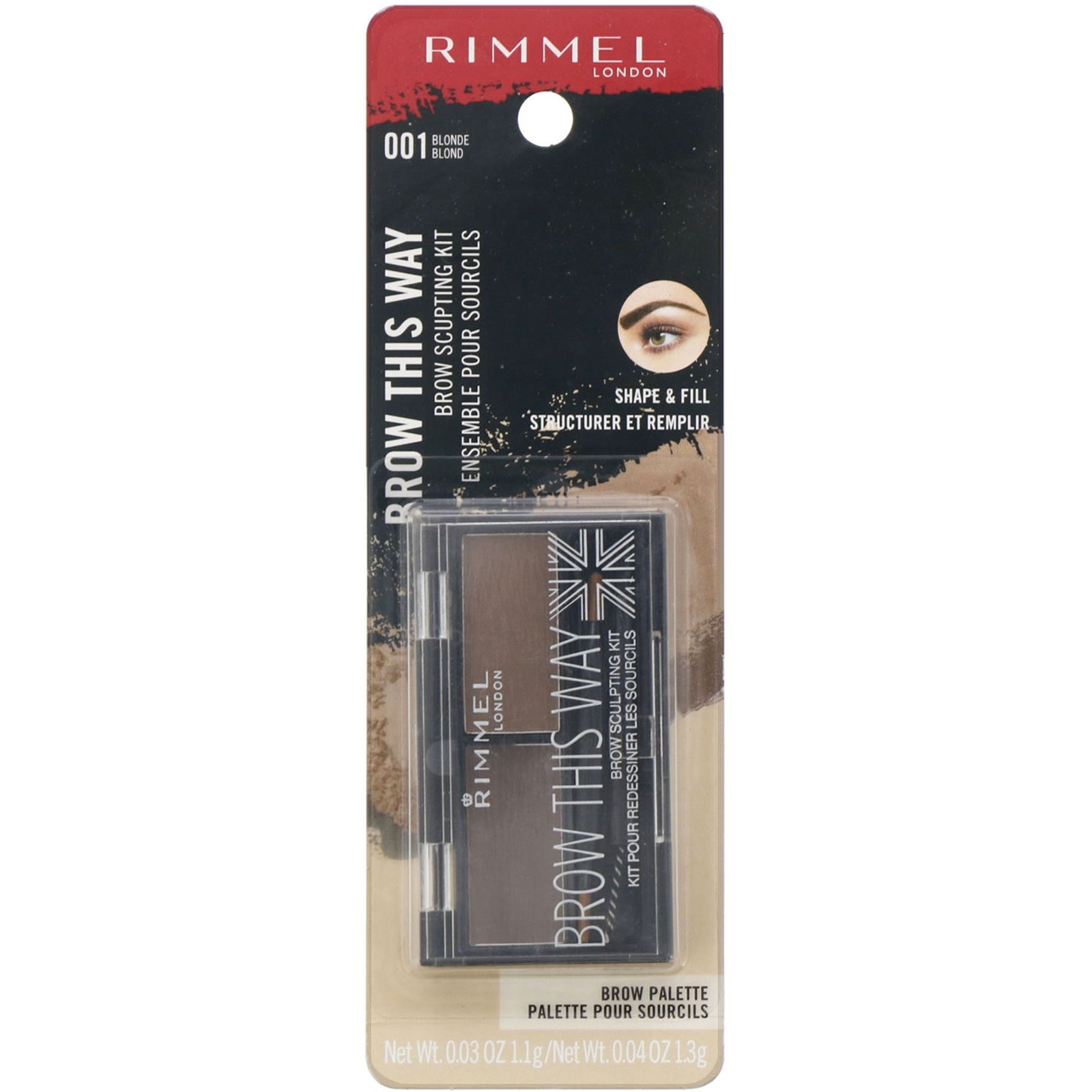 Comprar Rimmel London, Kit de sobrancelha Brow This Way Brow, 001 Loiro, 1 kit - Imagem 2