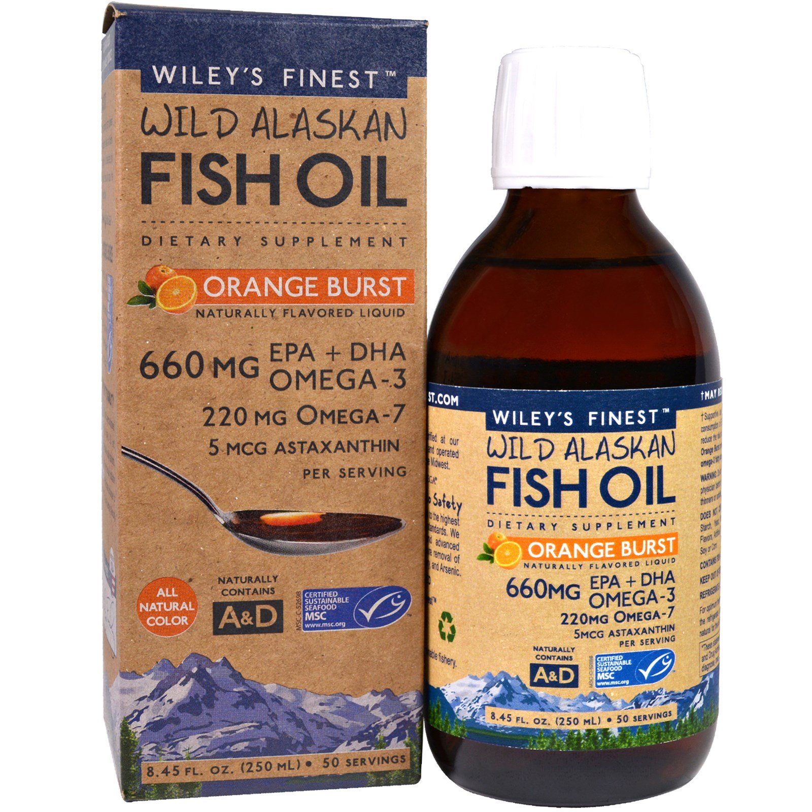 Comprar Wiley's Finest, Wild Alaskan Fish Oil, Orange Burst, 660 mg , 8.4 fl oz. (250 ml)