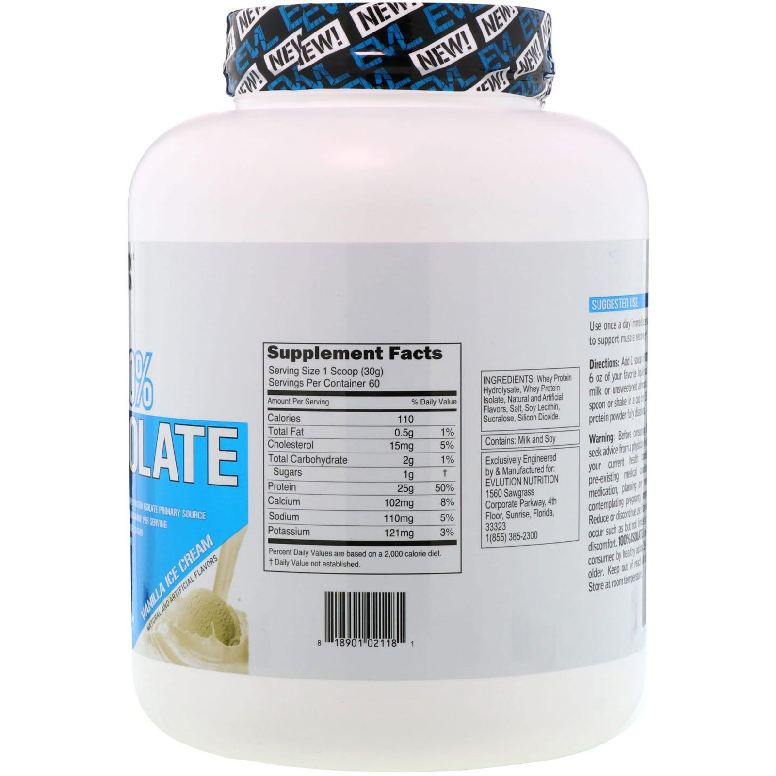 Comprar EVLution Nutrition, 100% Isolate, Sorvete de Baunilha, 1.814 g (4 lb) - Imagem 2