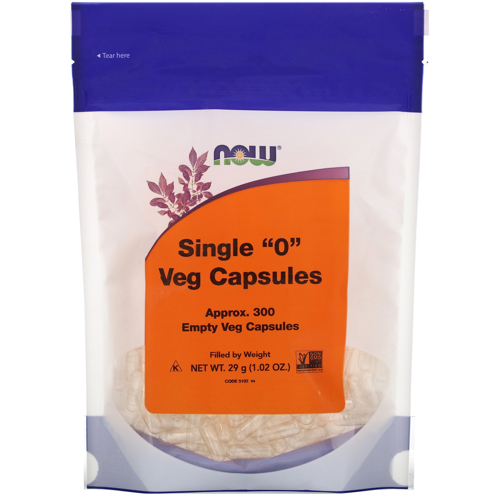 Comprar Now Foods, Cápsulas Vegetais Individuais “0”, Aprox. 300 Cápsulas Vegetais Vazias