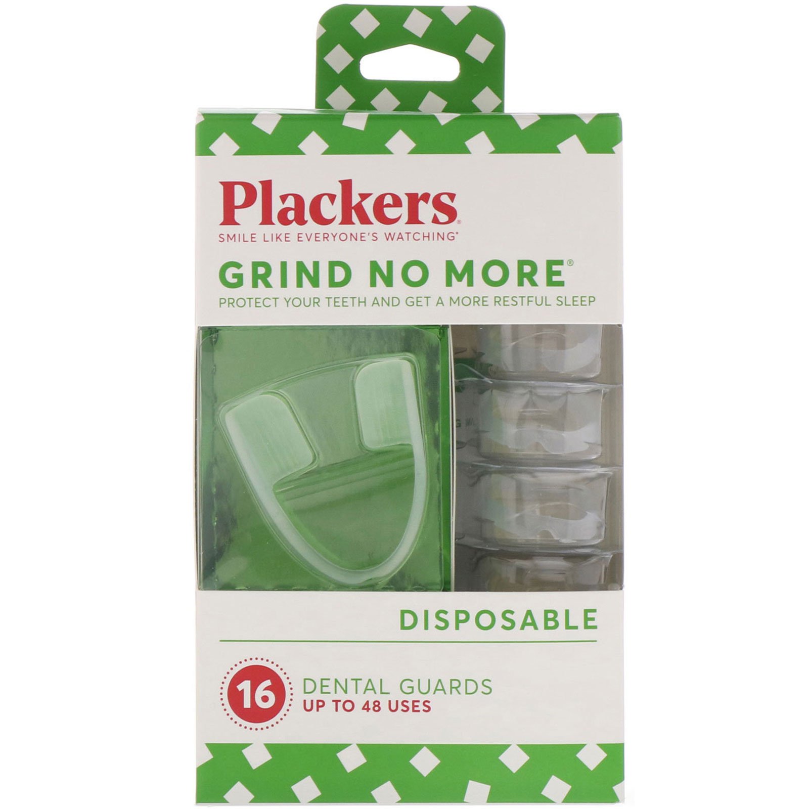 Comprar Plackers, Grind No More, Protetores Dentários, Descartáveis, 16 Unidades