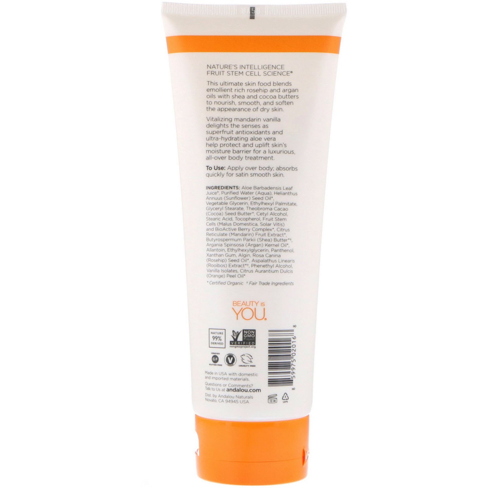 Comprar Andalou Naturals, Loção para o Corpo, Vitalizante, Tangerina e Baunilha, 8 fl oz (236ml) - Imagem 2
