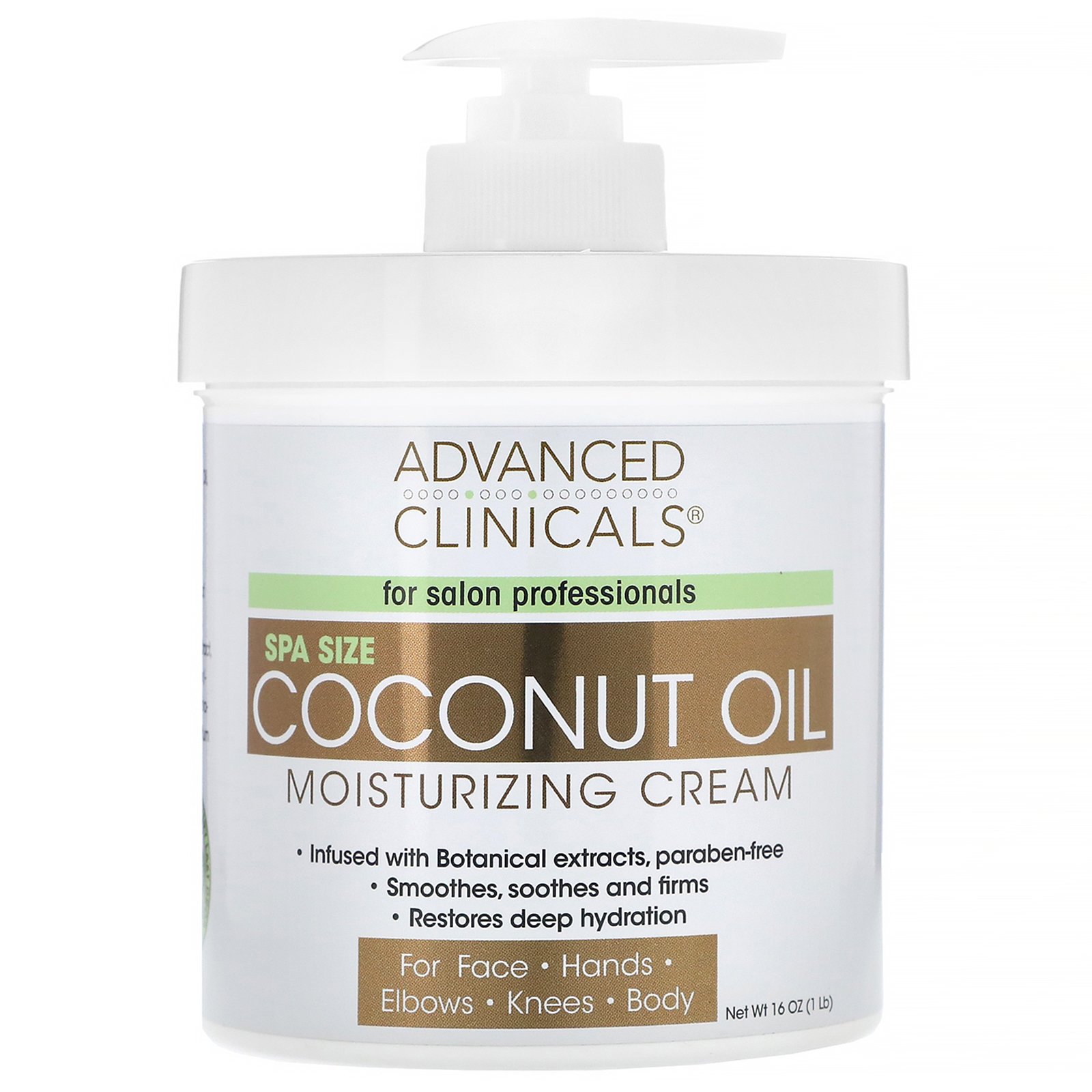 Comprar Advanced Clinicals, Creme Hidratante de Óleo de Coco, 16 oz (454 g)