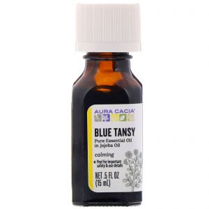 Comprar Aura Cacia, Óleo Essencial Puro em Óleo de Jojoba, Tanaceto Azul, 0,5 fl oz (15 ml)