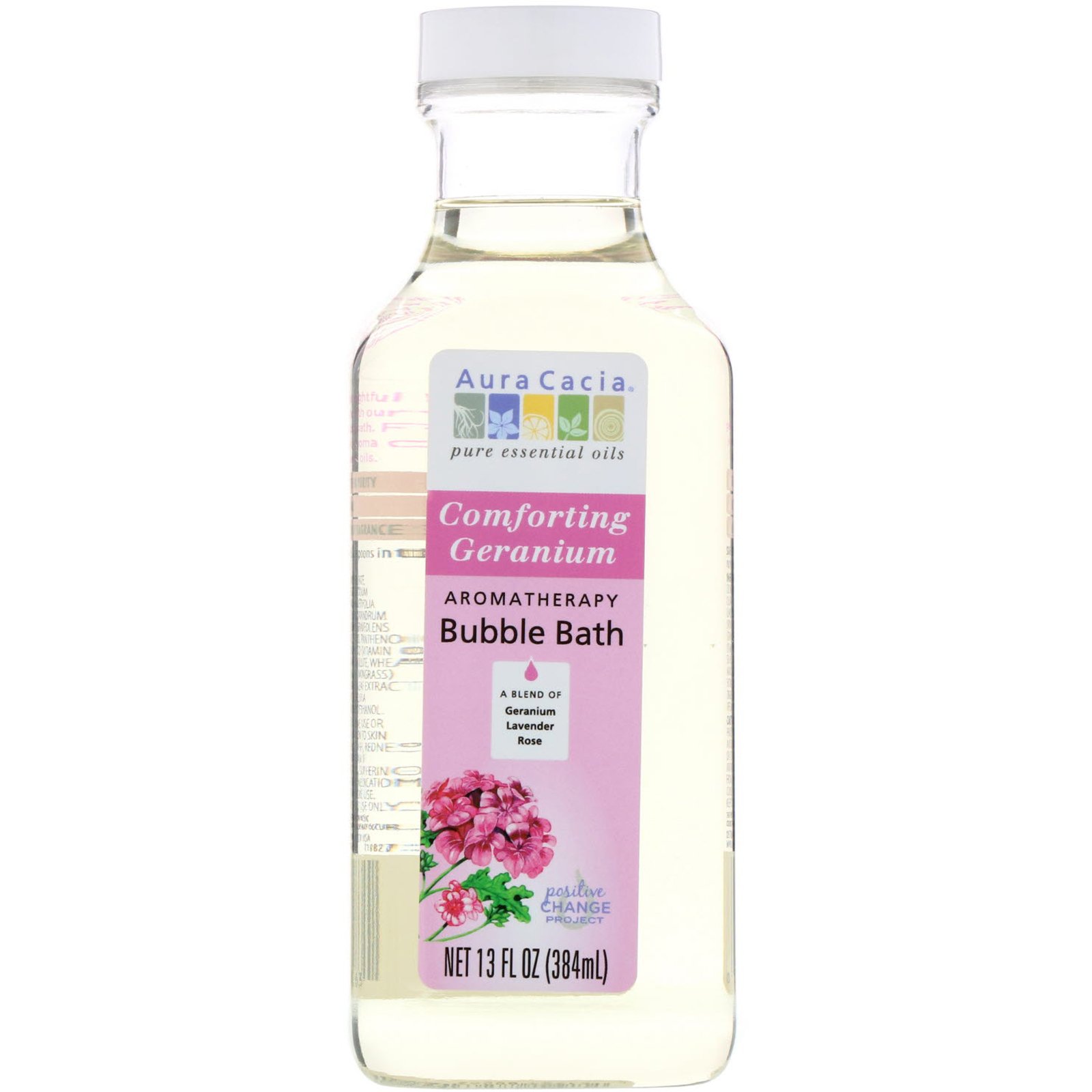 Comprar Aura Cacia, Banho de Espuma de Aromaterapia, Gerânio Reconfortante, 13 fl oz (384 ml)