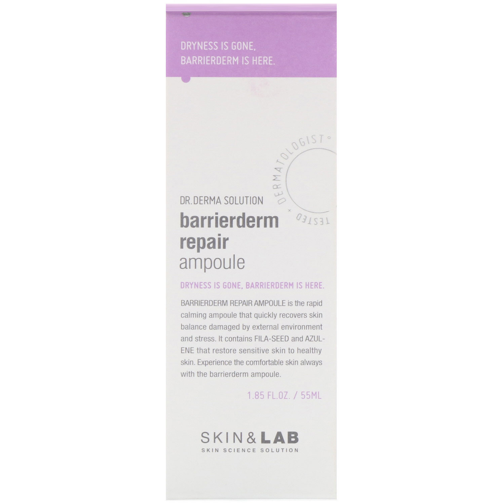 Comprar Skin & Lab, Dr. Derma Solution, Barrierderm Ampola de Reparação, 1,85 fl oz (55 ml) - Imagem 2