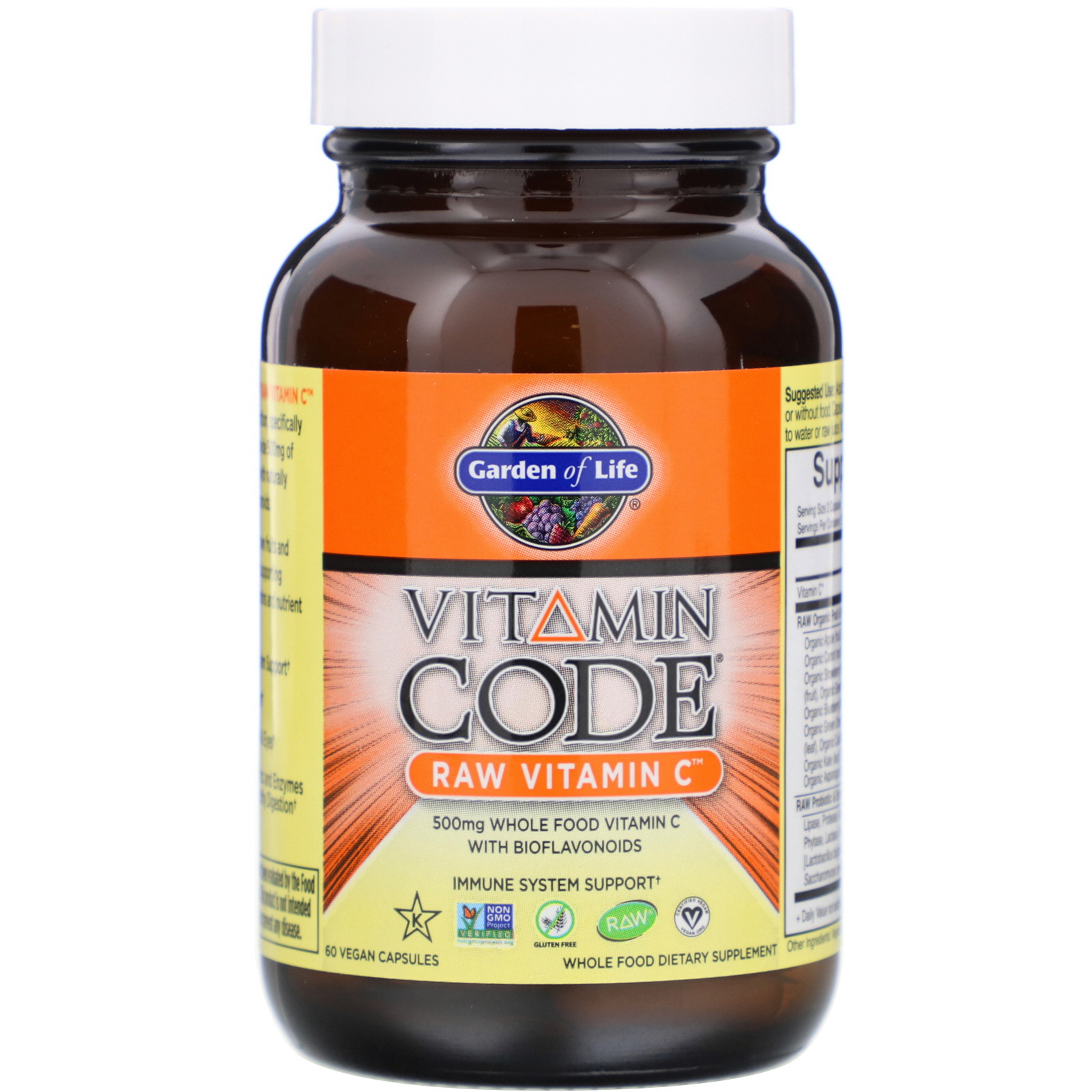Comprar Garden of Life, Vitamin Code, Raw Vitamin C, 60 Cápsulas Veganas - Imagem 3