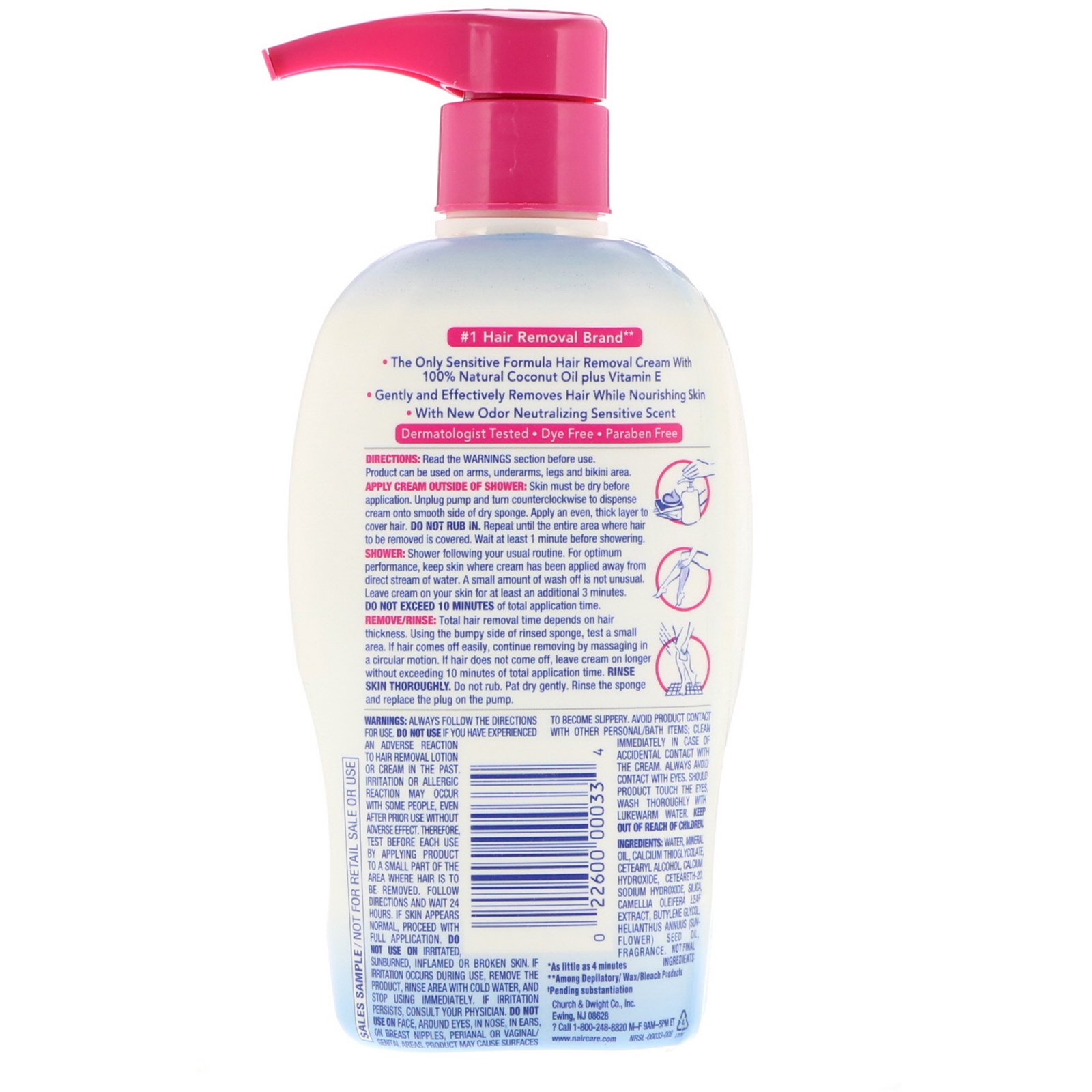 Comprar Nair , Shower Power, Hair Remover Cream with Coconut Oil Plus Vitamin E, 12.6 oz (357 g) - Imagem 2