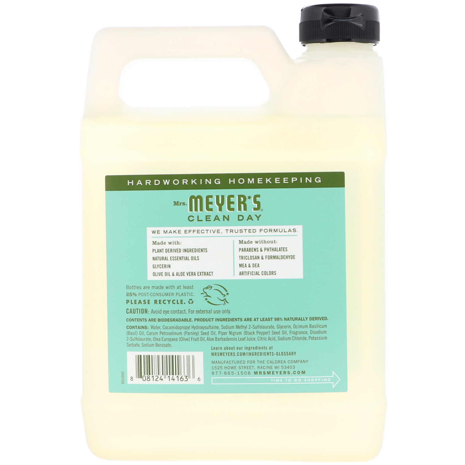 Comprar Mrs. Meyers Clean Day, Refil de Sabão de Mão Líquido, Odor de Manjericão 33 fl oz (975 ml) - Imagem 2
