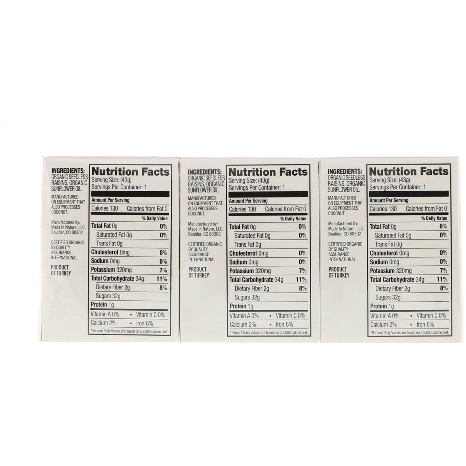 Comprar Made in Nature, Frutas secas orgânicas, passas, 6 pacotes, 42 g cada - Imagem 2