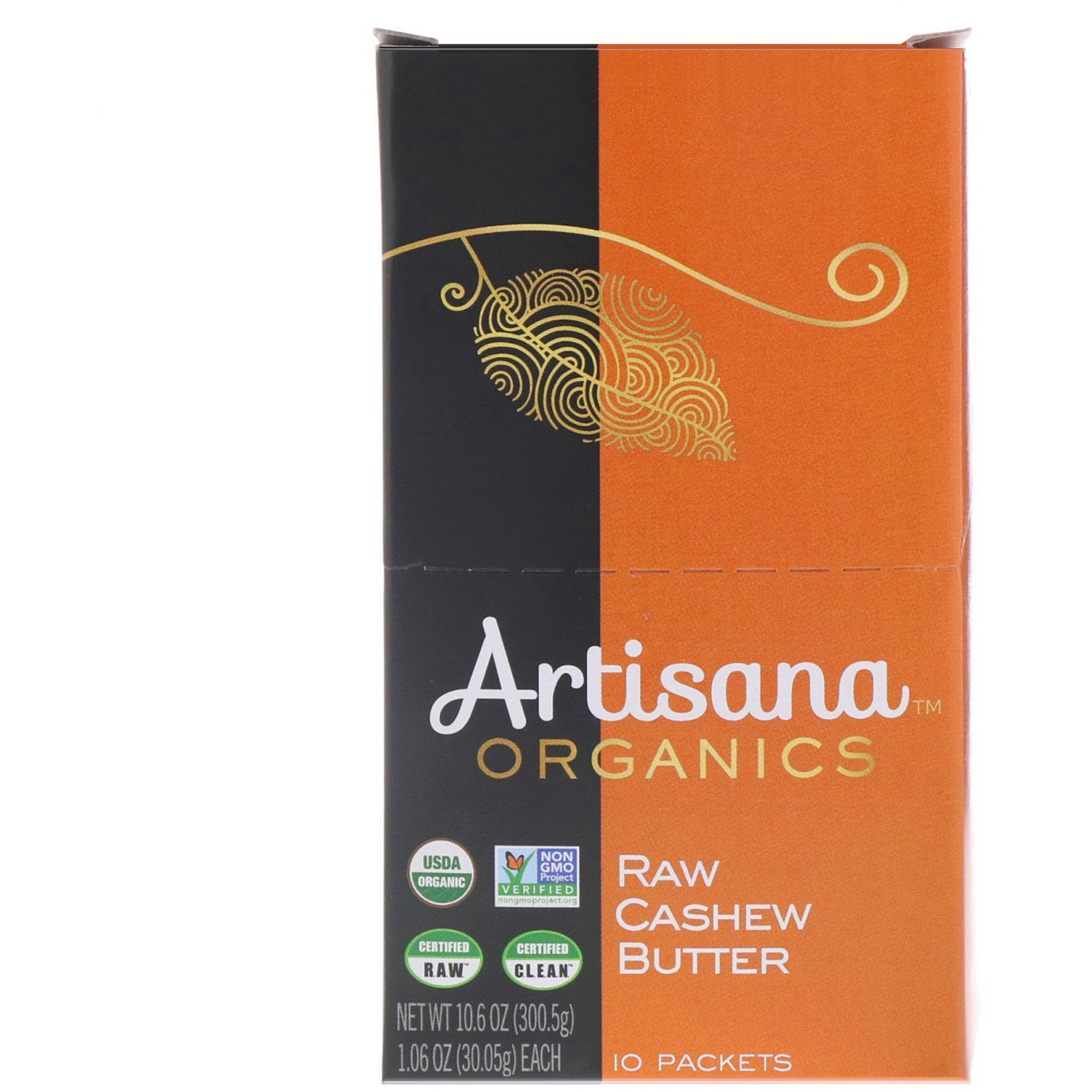 Comprar Artisana, Manteiga Orgânica Pura de Castanha de Caju, 10 Sachês, 1.06 oz (30,05 g) Cada - Imagem 2