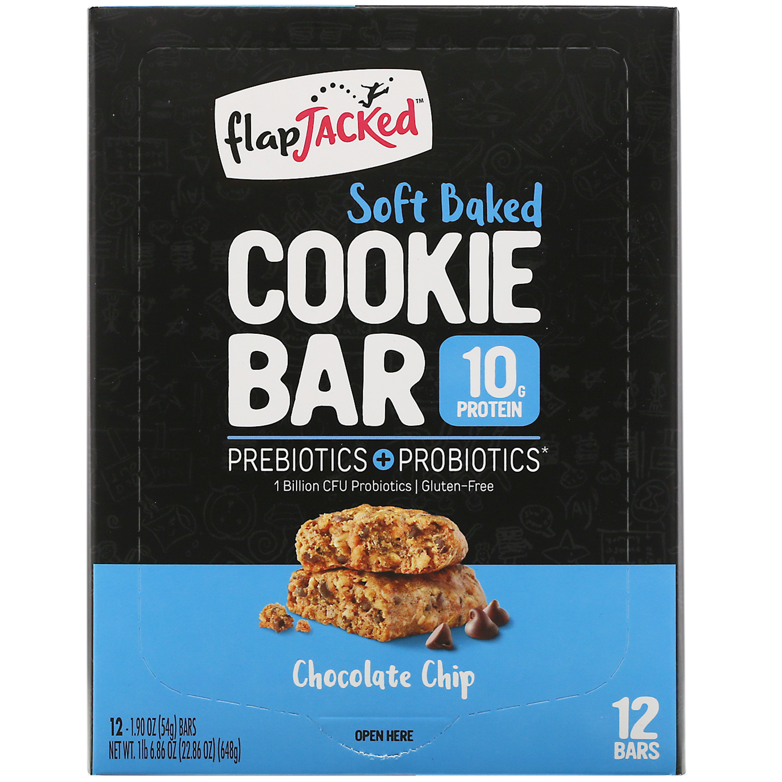 Comprar FlapJacked, Biscoitos Levemente Assados, chips de chocolate, 12 Barras, 1,90 oz (54 g) Cada - Imagem 2