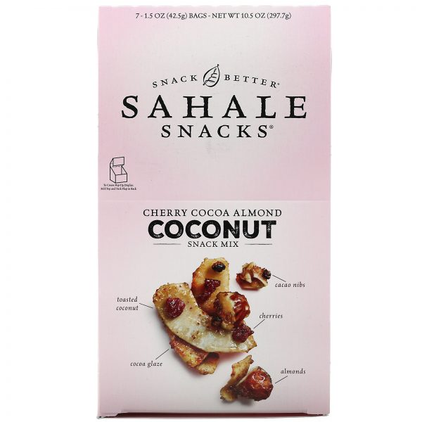 Comprar Sahale Snacks, Petiscos, Cereja, Cacau, Amêndoa e Coco, 7 Embalagens, 42,5 g (1,5 oz) Cada - Imagem 5