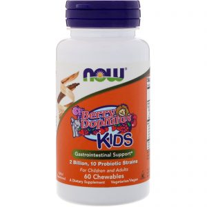 Comprar Now Foods, Berry Dophilus, Para Crianças, 2 Bilhões, 60 Mastigáveis