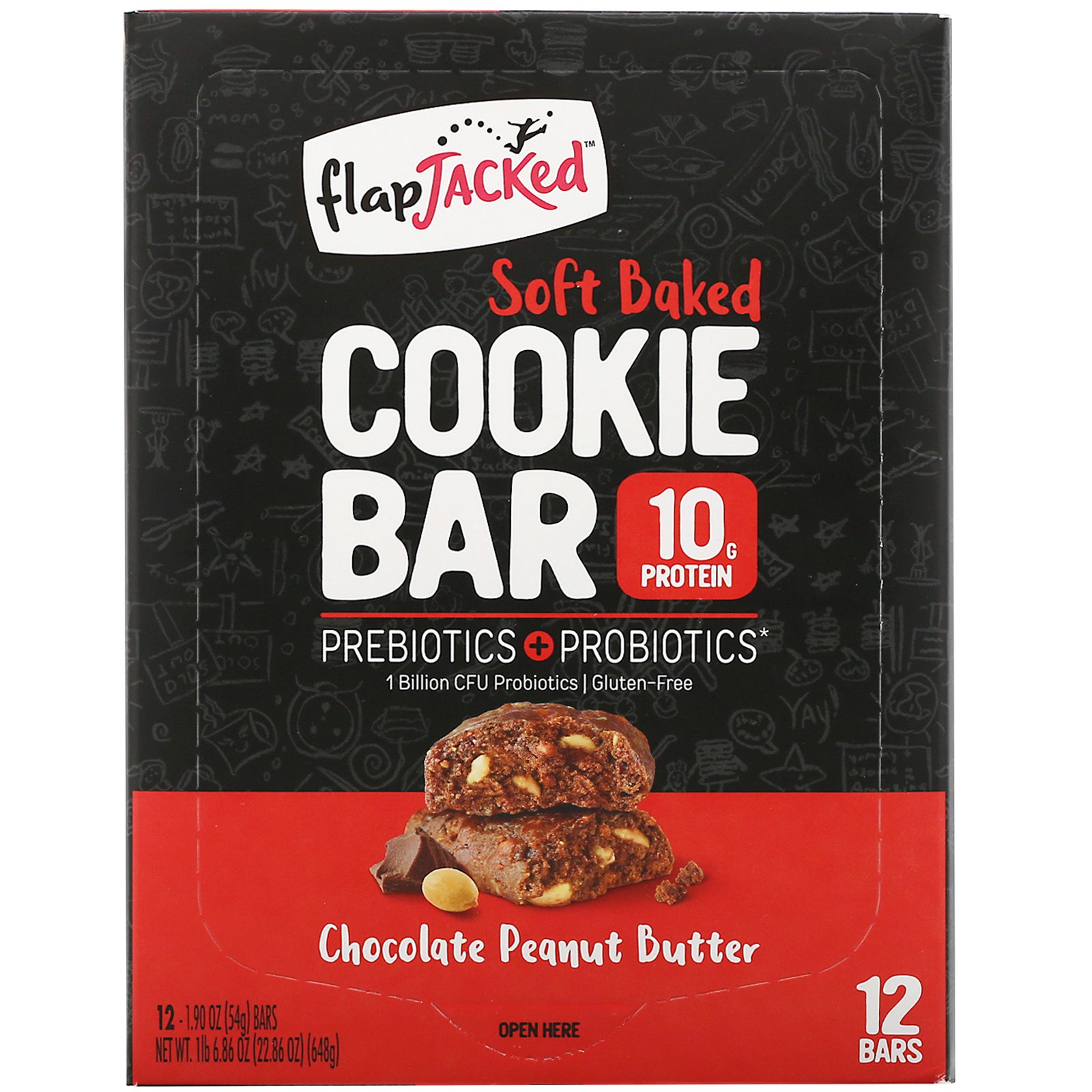 Comprar FlapJacked, Biscoitos Levemente Assados, Chocolate e Manteiga de Amendoim, 12 Barras, 1,90 oz (54 g) Cada - Imagem 2
