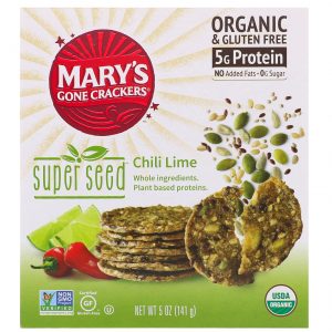 Comprar Mary's Gone Crackers, Biscoitos Super Seed, Pimenta e Limão, 5 oz (141 g)