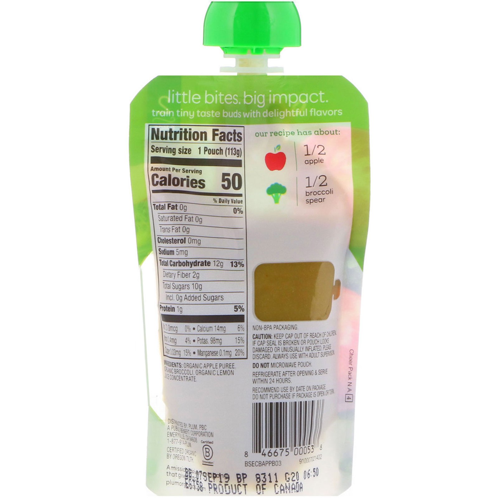 Comprar Plum Organics, Papinha de Bebê Orgânica, Estágio 2, Maçã e Brócolis, 4 oz (113 g) - Imagem 2