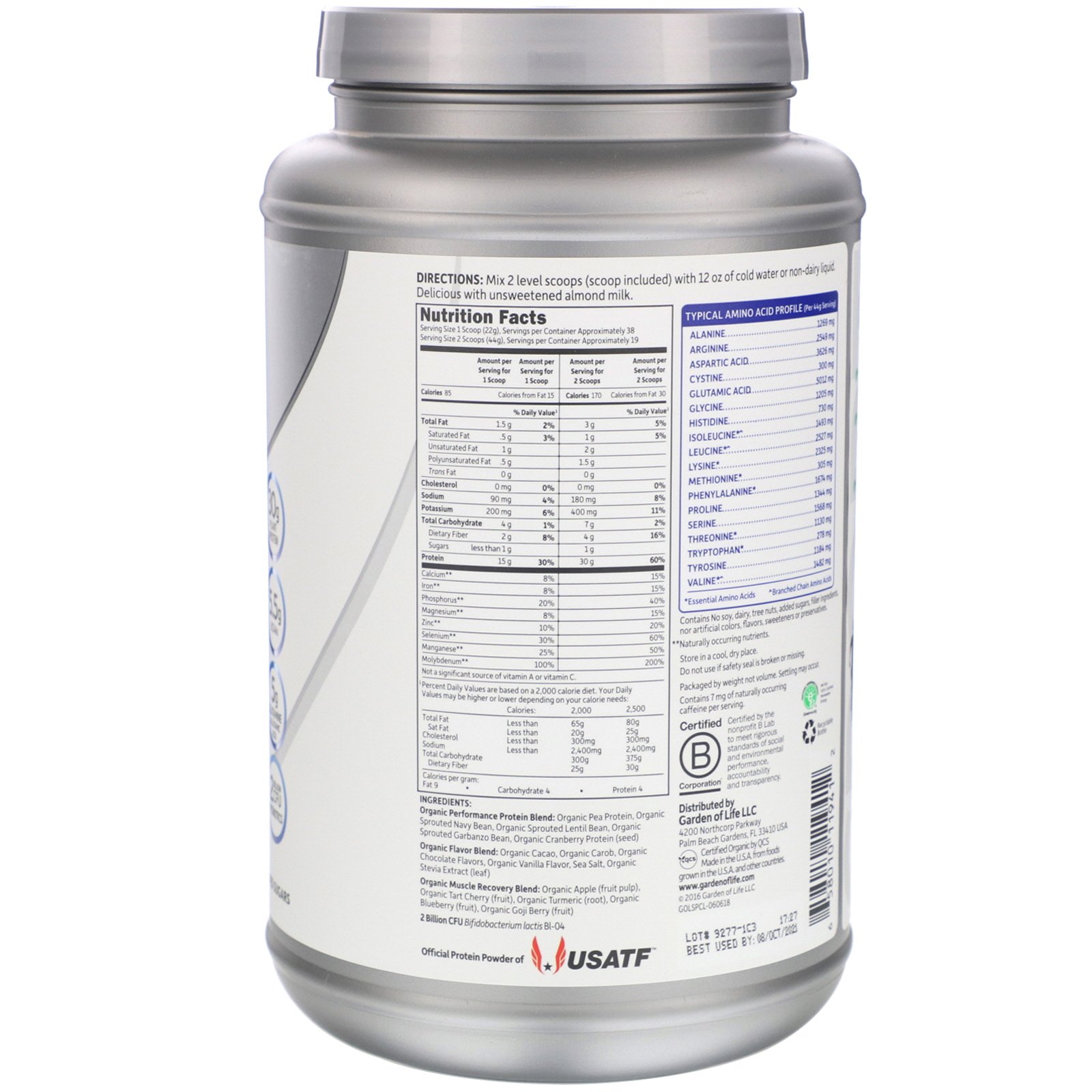Comprar Garden of Life, Sport, Proteína Orgânica à Base de Plantas, Reabastecimento, Chocolate, 840 g (29,6 oz) - Imagem 2