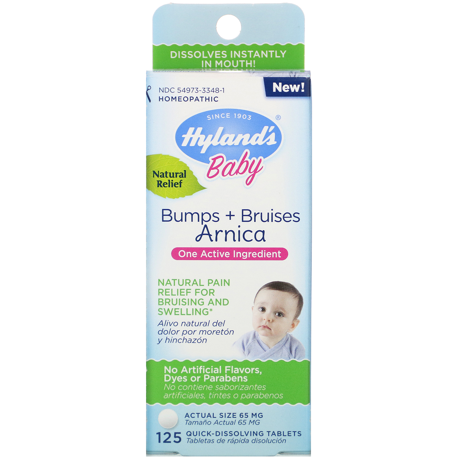Comprar Hyland's, Baby, Bumps + Bruises with Arnica, 125 Quick-Dissolving Tablets - Imagem 2
