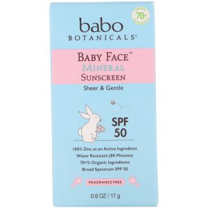 Comprar Babo Botanicals, Baby Face, Protetor Solar Mineral em Bastão, FPS 50, 0,6 oz (17 g)
