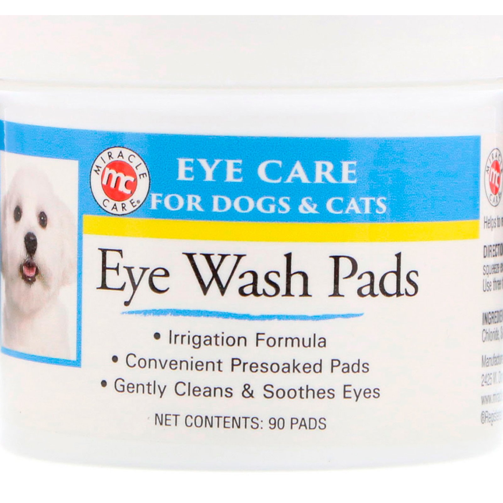 Comprar Miracle Care, Eye Care, Eye Wash Pads, For Dogs & Cats, 90 Pads