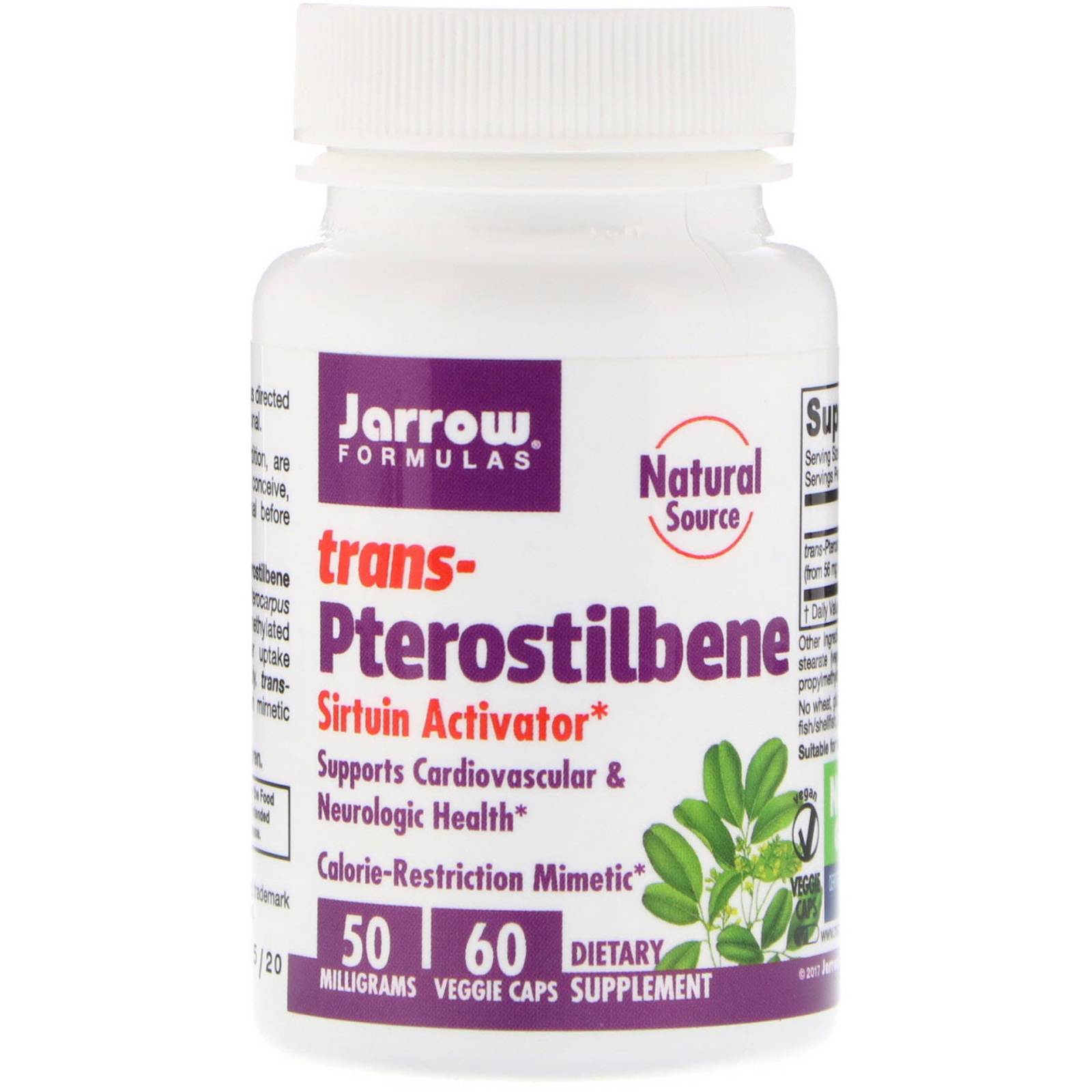 Comprar Jarrow Formulas, Trans-Pterostilbeno, 50 mg, 60 Cápsulas Vegetais