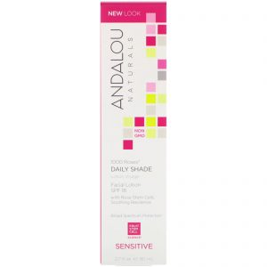 Comprar Andalou Naturals, 1000 Roses, Daily Shade, Facial Lotion SPF 18, Sensitive, 2.7 fl oz (80 ml)