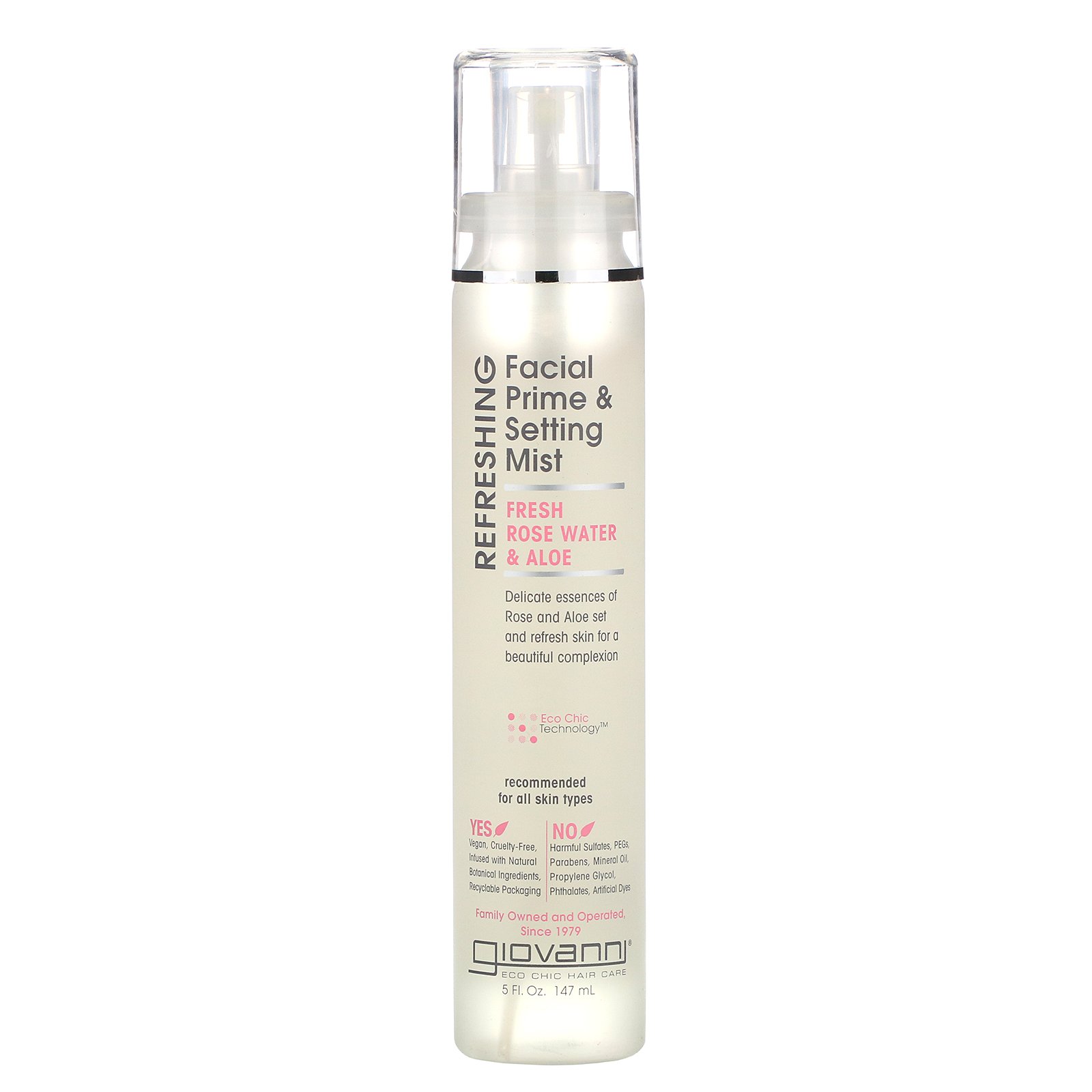 Comprar Giovanni, Refreshing Facial Prime & Setting Mist, Fresh Rose Water & Aloe, 5 fl oz (147 ml)