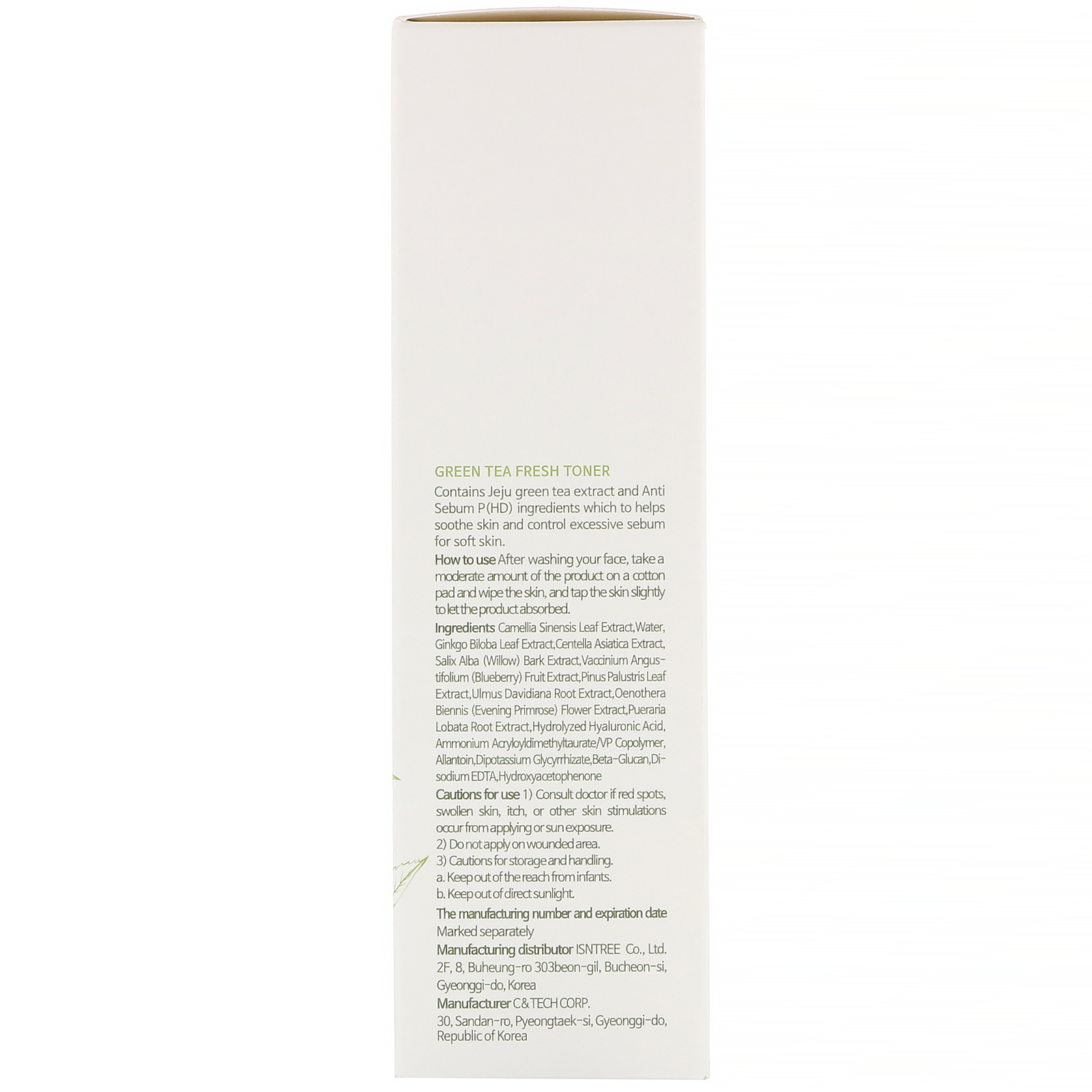 Comprar Isntree, Green Tea Fresh Toner, 6.76 fl oz (200 ml) - Imagem 3