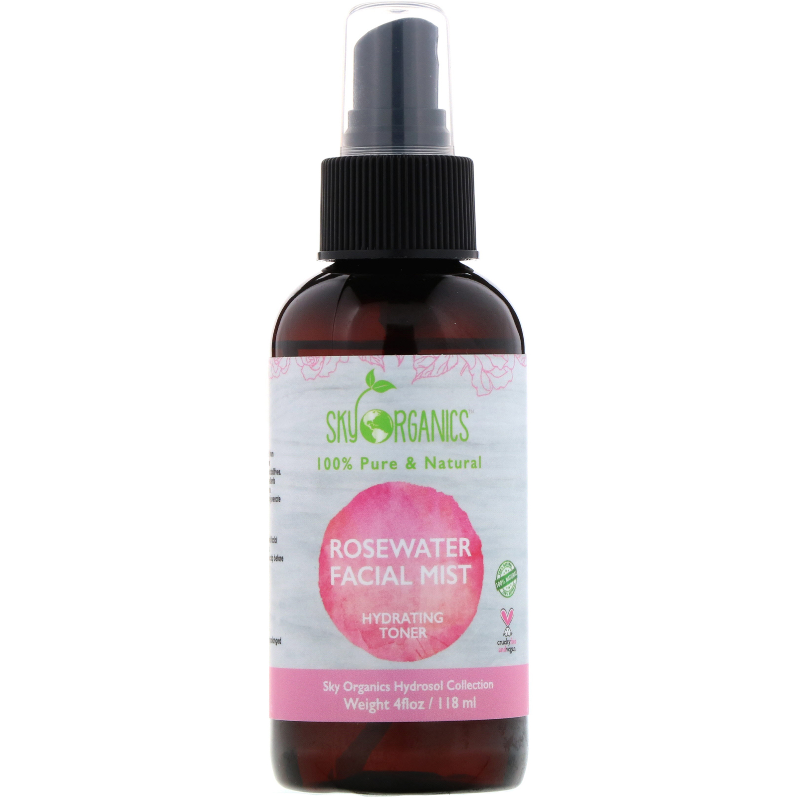 Comprar Sky Organics, Rosewater Toner, 100% Pure Organic, 4 fl oz (118 ml)