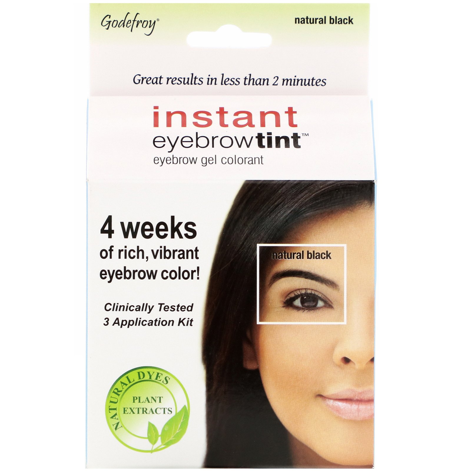 Comprar Godefroy, Instant Eyebrow Tint, Natural Black, 3 Application Kit