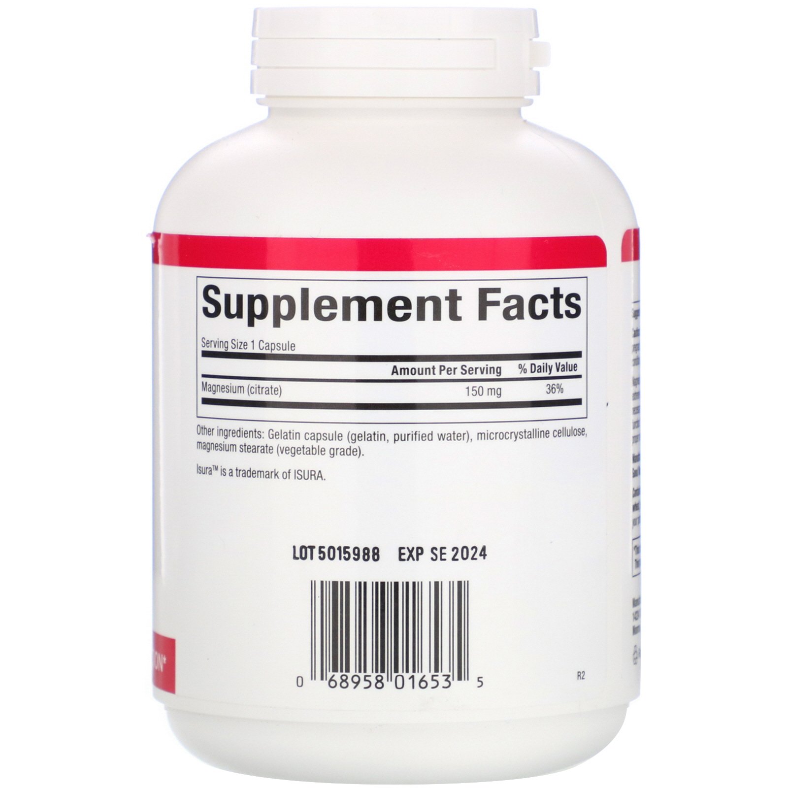 Comprar Natural Factors, Citrato de Magnésio, 150 mg, 180 Cápsulas - Imagem 2