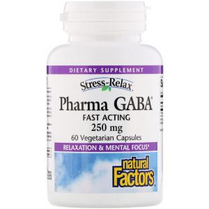 Comprar Natural Factors, Stress-Relax, Pharma GABA, 250 mg, 60 Cápsulas Vegetarianas