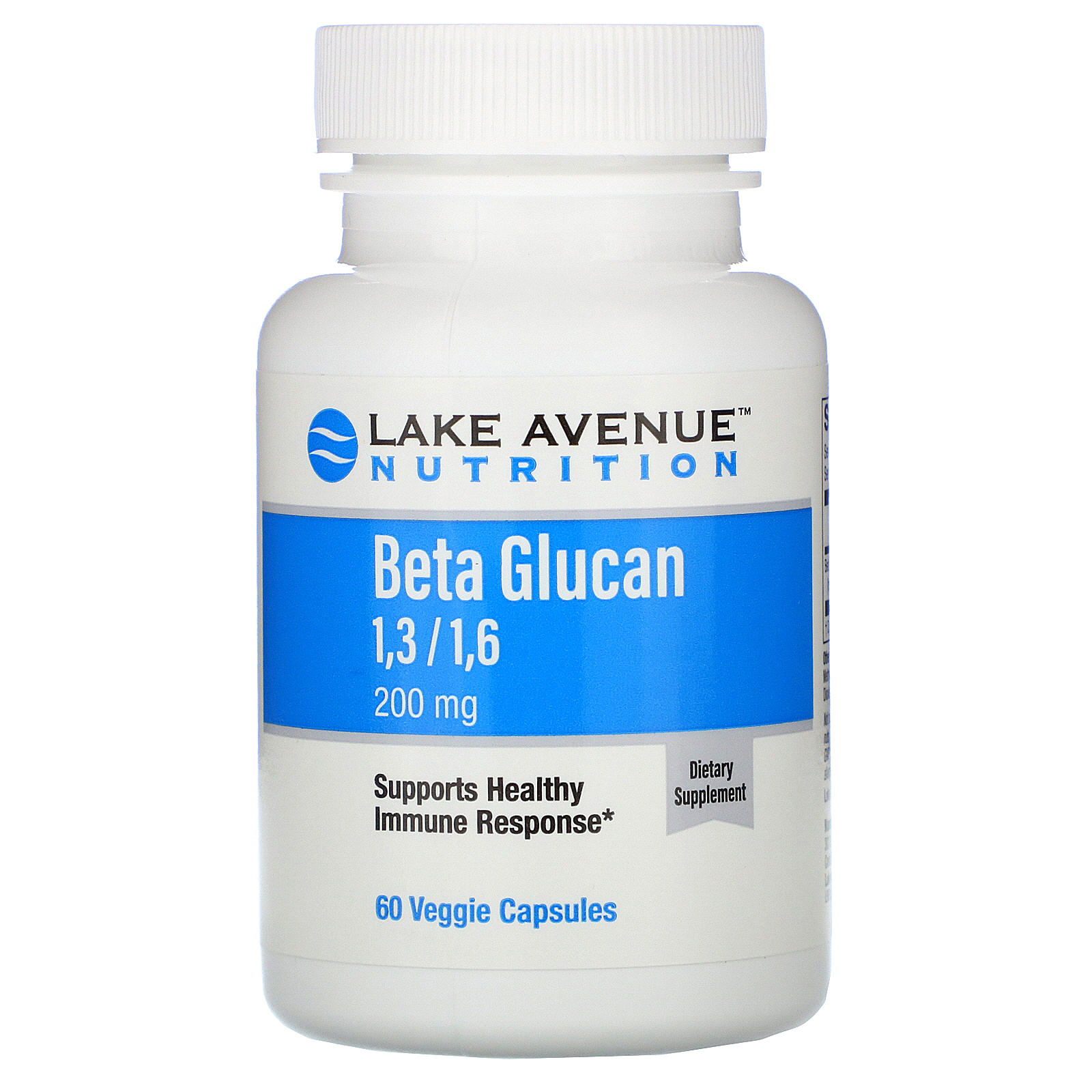 Comprar Lake Avenue Nutrition, Beta Glucan 1-3, 1-6, 200 mg, 60 Veggie Capsules