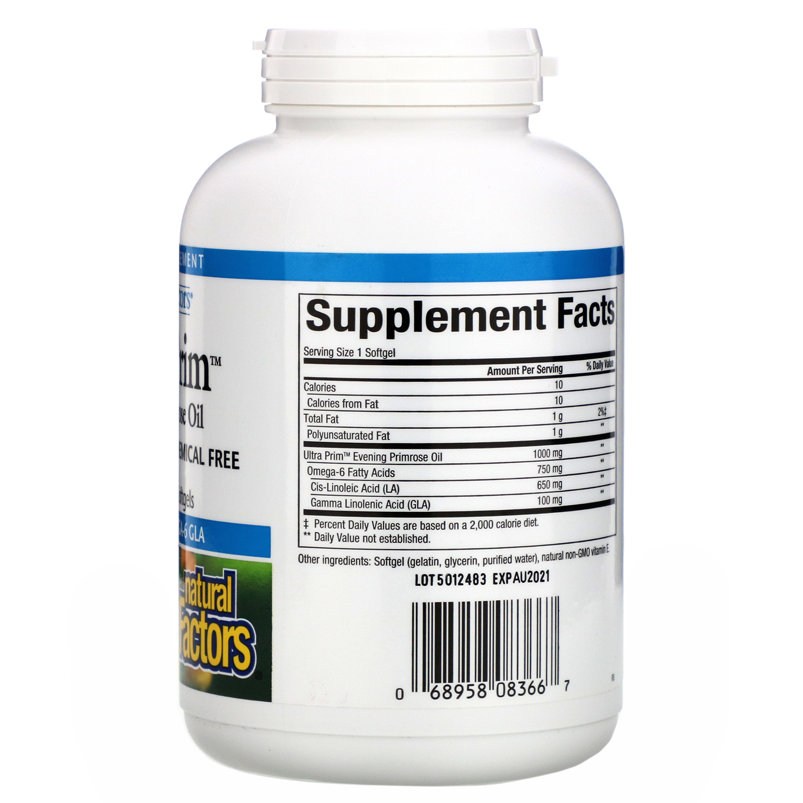 Comprar Natural Factors, OmegaFactors, Ultra Prim, Óleo de Prímula, 1000 mg, 240 Cápsulas Softgel - Imagem 2