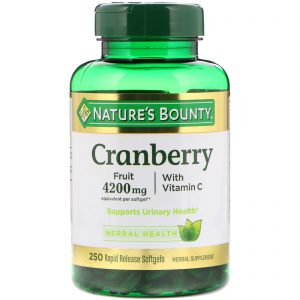 Comprar Nature's Bounty, Cranberry com Vitamina C, 250 Cápsulas Softgel de Liberação Rápida