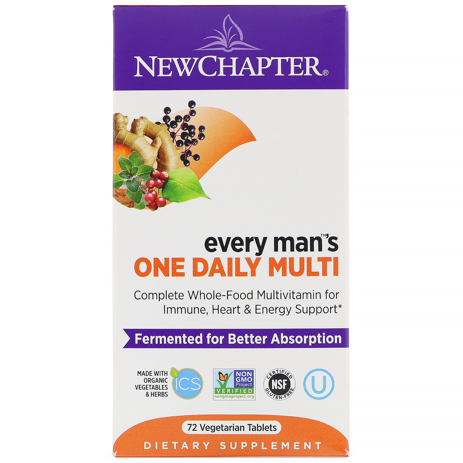 Comprar New Chapter, Every Man's One Daily Multi, 72 Comprimidos de Origem Vegetal