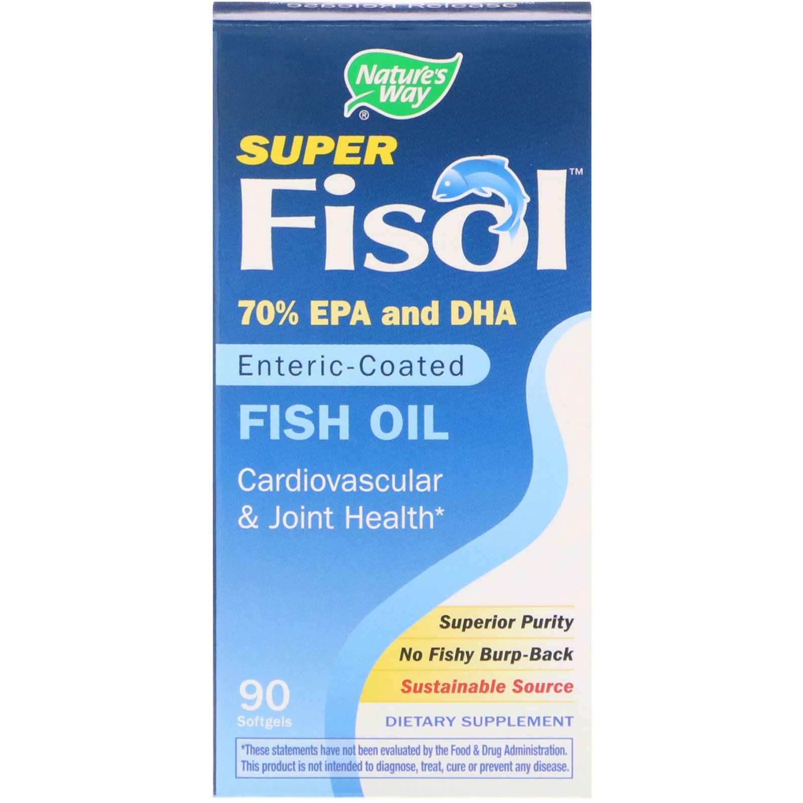 Comprar Nature's Way, Super Fisol Fish Oil, Enteric-Coated, 90 Softgels