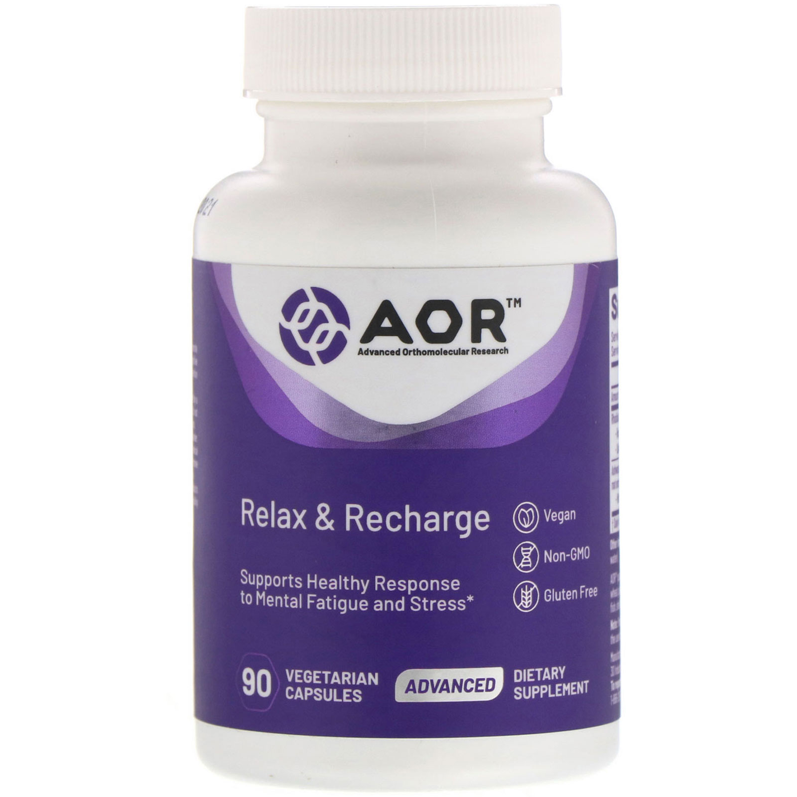 Comprar Advanced Orthomolecular Research AOR, Relax & Recharge, 90 Cápsulas Vegetarianas