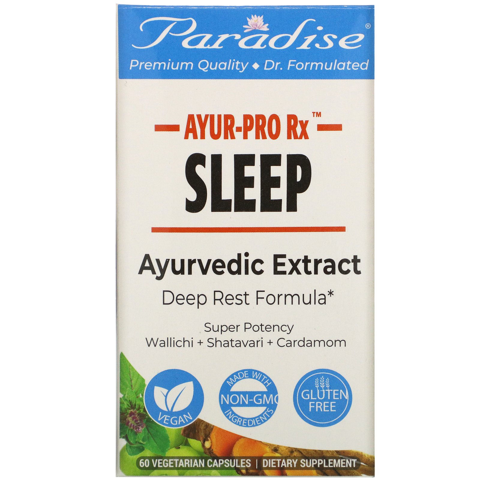 Comprar Paradise Herbs, AYUR Pro Rx, Sleep, 60 Vegetarian Capsules