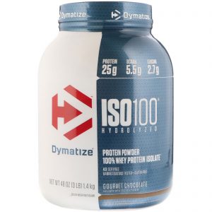 Comprar Dymatize Nutrition, ISO 100, Hidrolisado, Isolado Proteico de Soro de Leite 100%, Chocolate Gourmet, 1,4 kg (3 lbs)