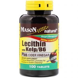 Comprar Mason Natural, Lecithin with Kelp/B6 Plus Cider Vinegar Extra Strength, 100 Tablets