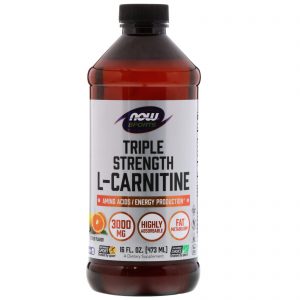 Comprar Now Foods, Esportes, Líquido de L-Carnitina de Tripla Potência, Sabor Cítrico, 3.000 mg, 473 ml (16 fl oz)