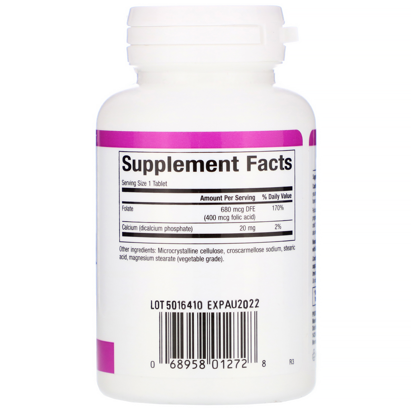 Comprar Natural Factors, Ácido Fólico, 400 mcg, 90 Tabletes - Imagem 2