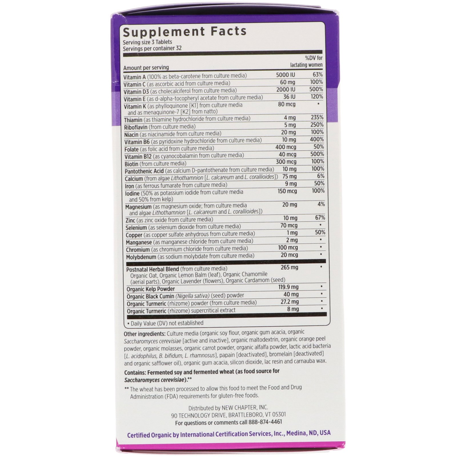 Comprar New Chapter, Perfect Postnatal, Multivitamin, 96 Tablets - Imagem 2