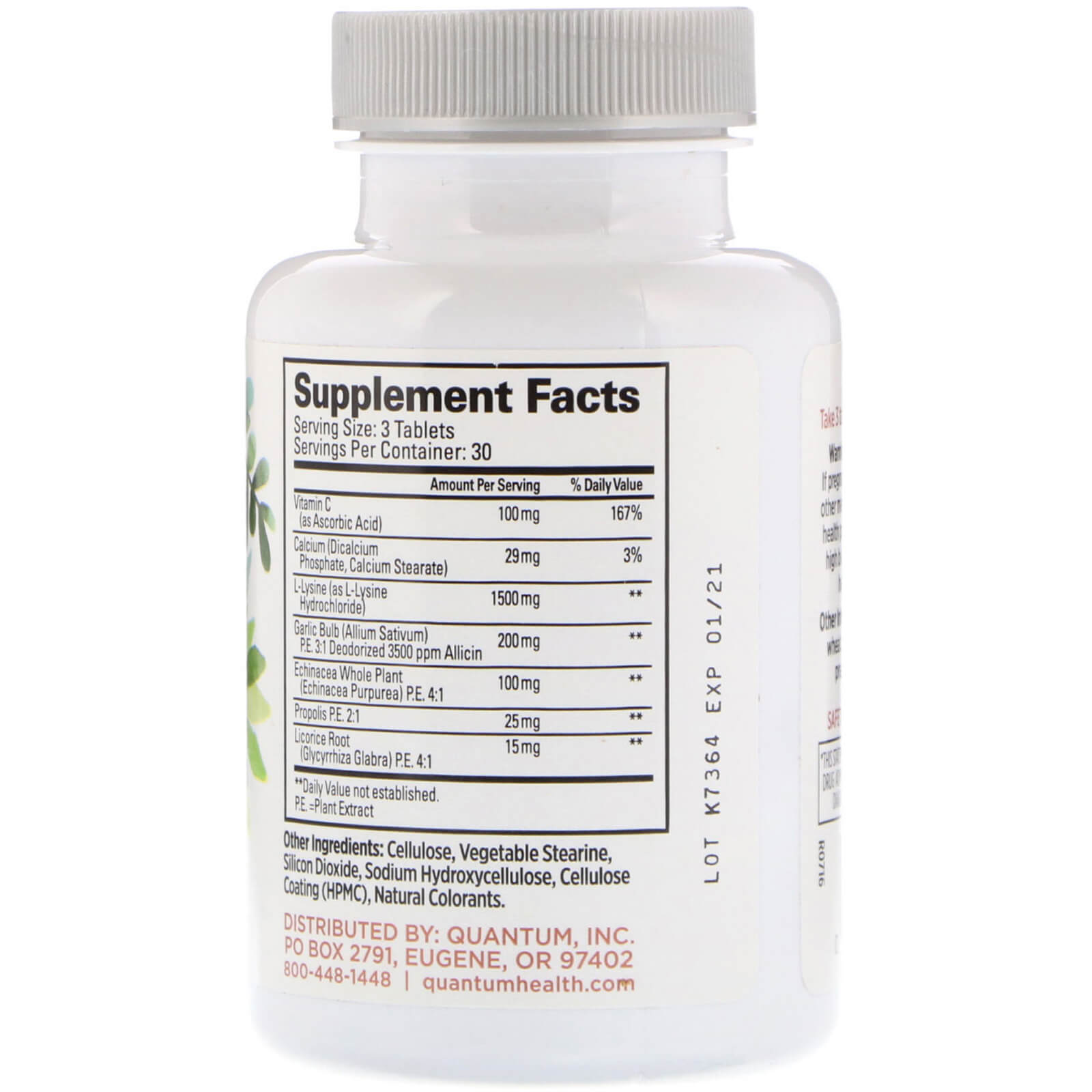 Comprar Quantum Health, Super Lisina+, Auxílio Imunológico, 90 Comprimidos - Imagem 2
