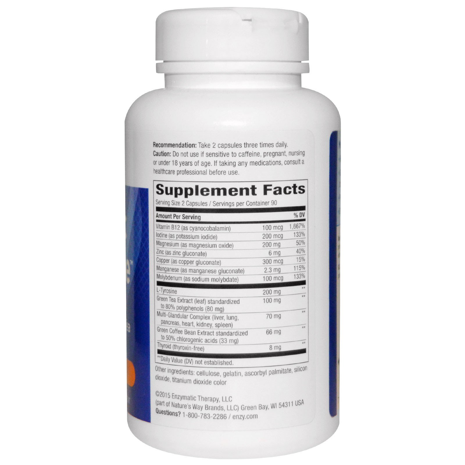 Comprar Nature's Way, Metabolic Advantage, Fórmula para a Tireóide com Café Verde e Chá Verde, Metabolismo, 180 Cápsulas - Imagem 2