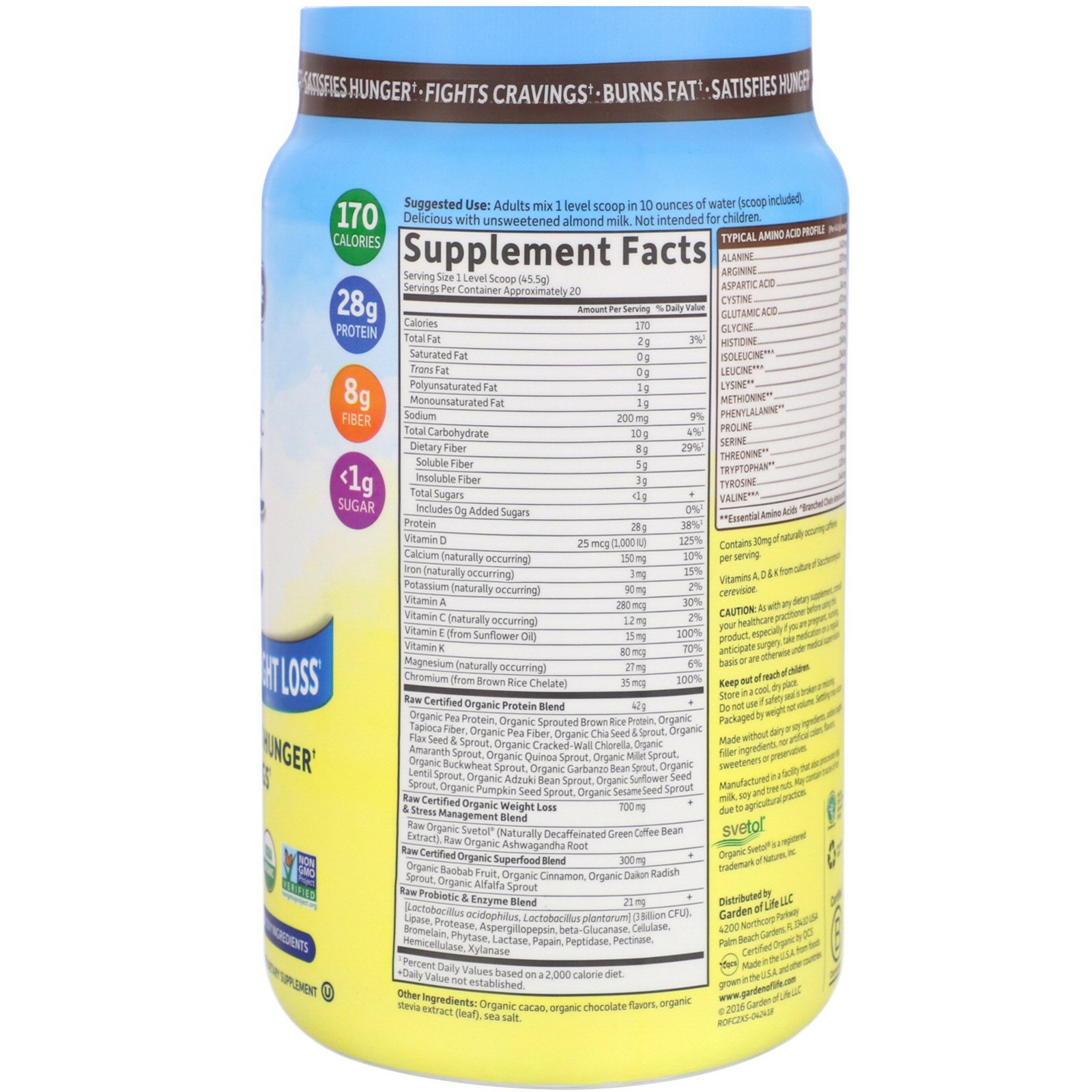 Comprar Garden of Life, RAW Organic Fit, High Protein for Weight Loss, Chocolate, 32.09 oz (910 g) - Imagem 2